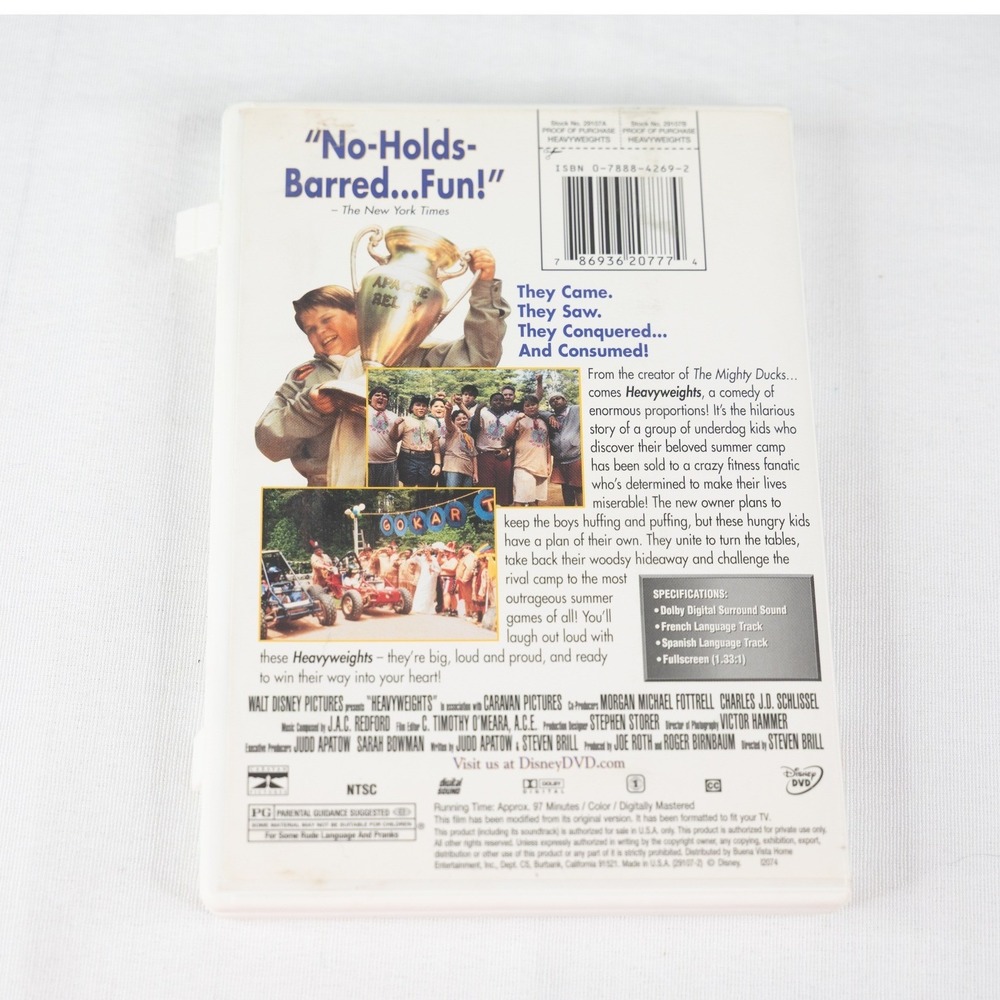Disney Heavyweights DVD Comedy Movie White Case Fullscreen Ben Stiller - Picture 2 of 3